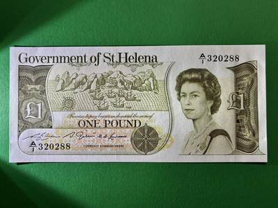 咖啡豆•收藏 2026年Mar_19th世界各国纸币拍卖 - 圣赫勒拿 1981年 1镑 全新UNC 外国 欧洲纸币 女王钞