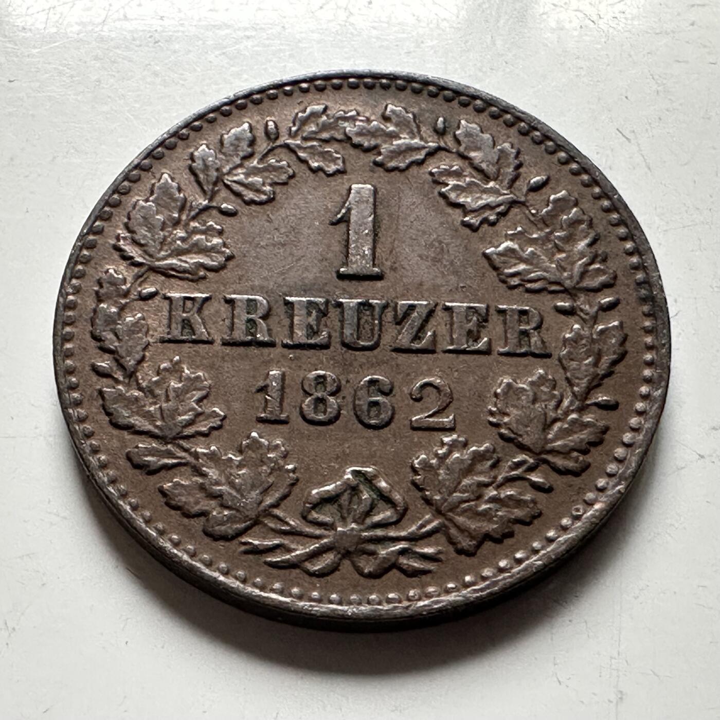 🌹外币初藏🌹🐯2026年第28场   每周二四六晚8️⃣点 接代拍 拿骚公国1862年1克鲁泽尔铜币