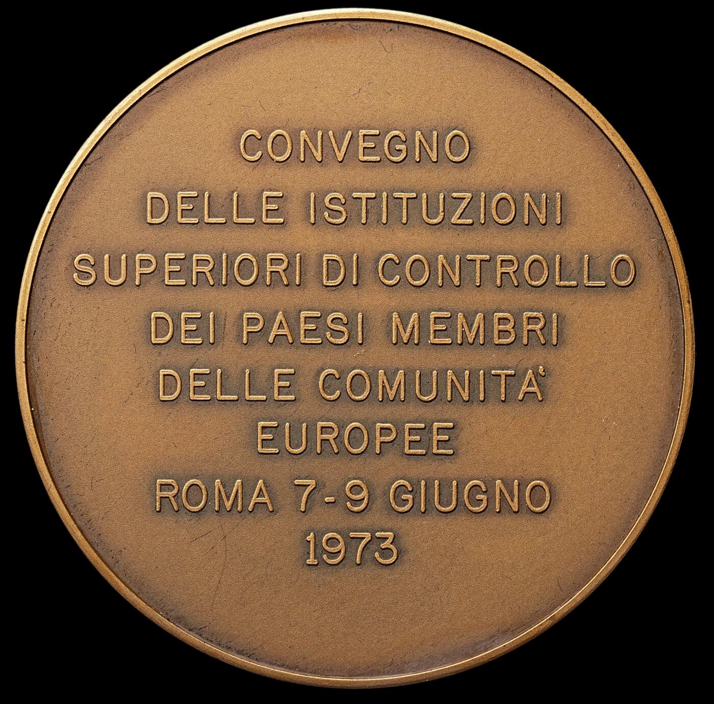修遠堂世界钱币第107期 1973年罗马欧洲共同体最高审计机构会议铜质纪念章，60.00mm，78.70g