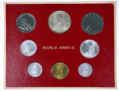 【雨安】【直播拍卖】【第0127期-裸币套币】2026-03-13 周五 19:30 (金价1140, 银价21.50) - [现代套币] Vatican 梵蒂冈 套币 1960年