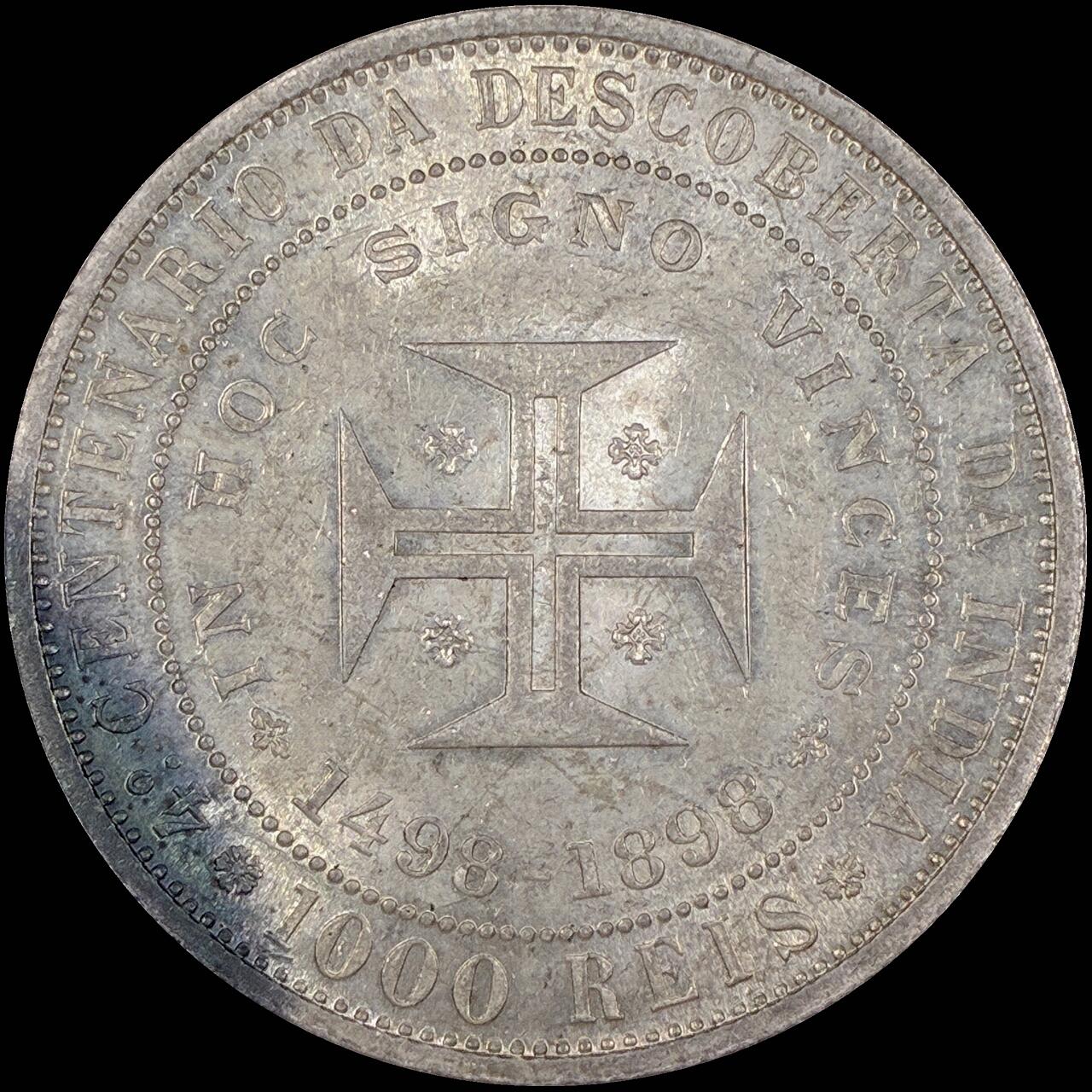 【雨安】【直播拍卖】【第0127期-裸币套币】2026-03-13 周五 19:30 (金价1140, 银价21.50) [裸币各国] Portugal 葡萄牙 Kingdom 十进制 发现印度 1000里斯 KM#539 1898年