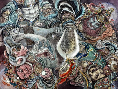 2026 珠海闹海荟ACGN专场精品拍卖 - 2026 半廷手绘画 四大天王战大圣 A4已装裱