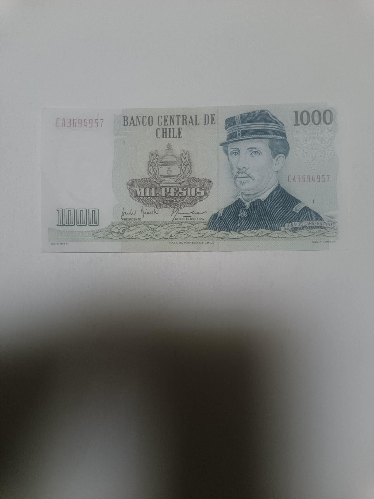 【20260316】非全新纸币和硬币第345场 智利1991年1000比索