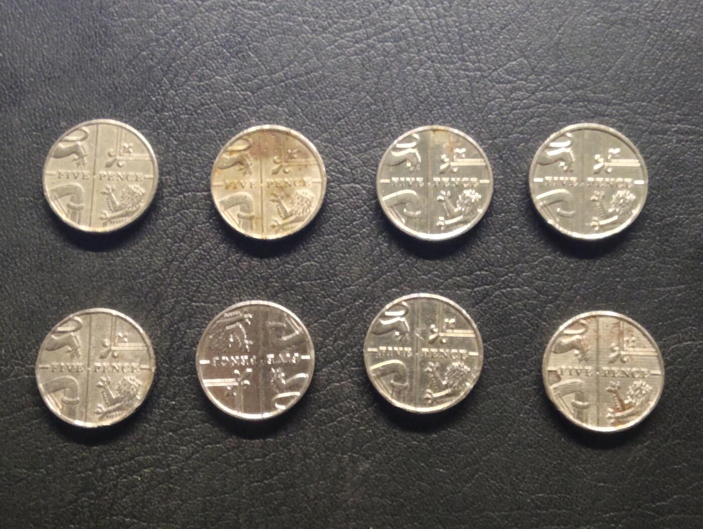 荟藏特别场次第七期——“社长的钢镚堆” 英国盾徽版5便士批量八个