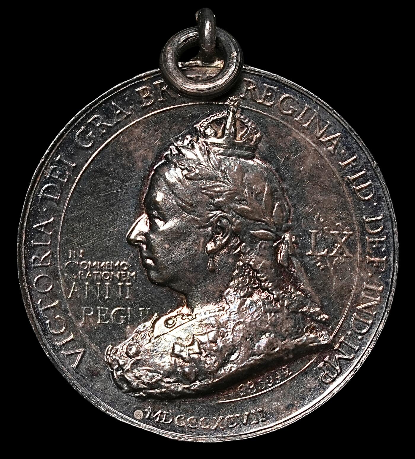 修遠堂世界钱币第107期  1897年英国维多利亚女王登基 60 周年纪念银章，22.30mm，4.65g