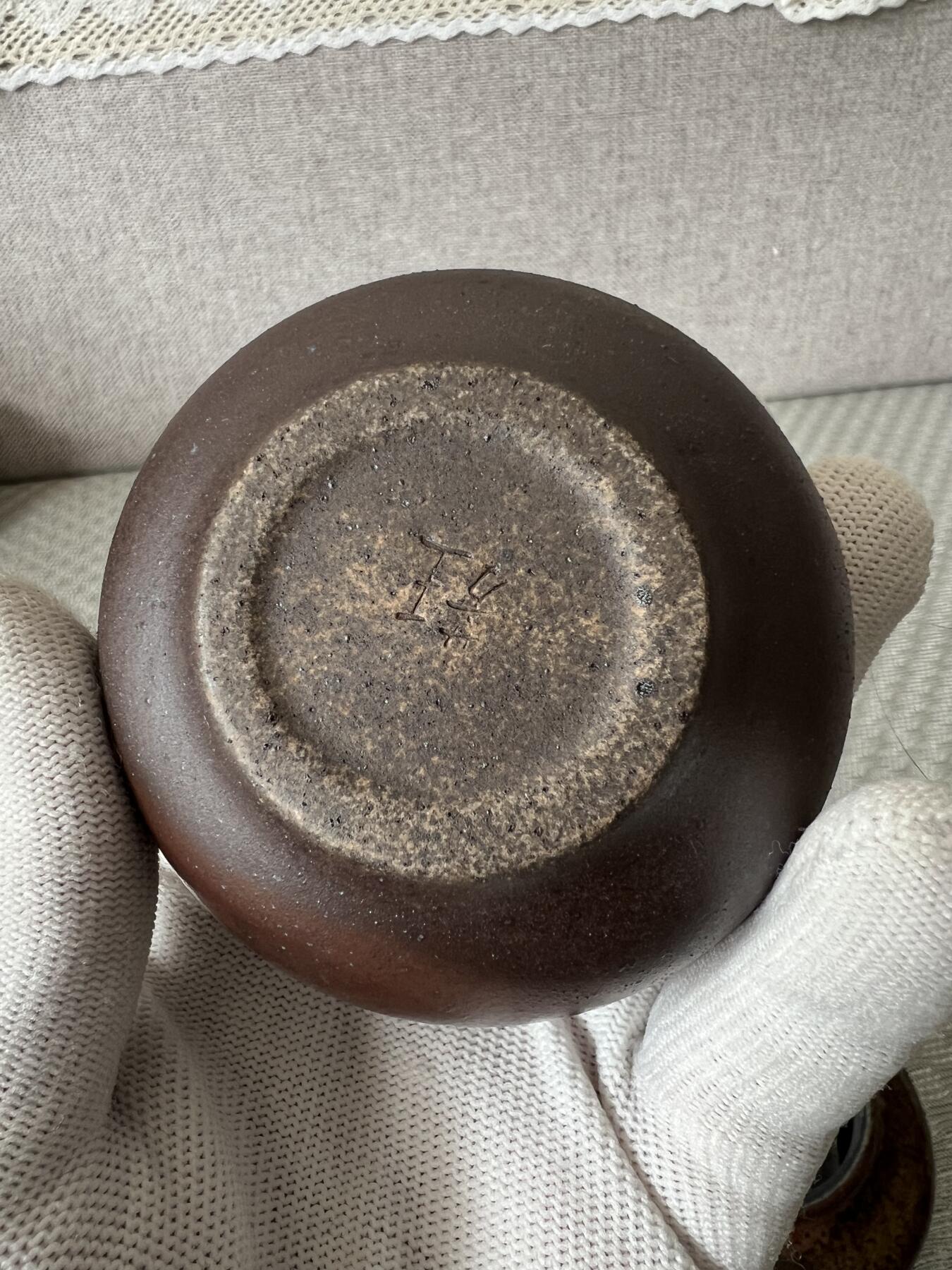 零元拍：原矿紫砂壶柴烧扁虚+柴烧主人杯（130CC左右）