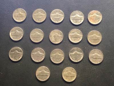 荟藏特别场次第七期——“社长的钢镚堆” - 美国5分旧杰斐逊头像批量17个