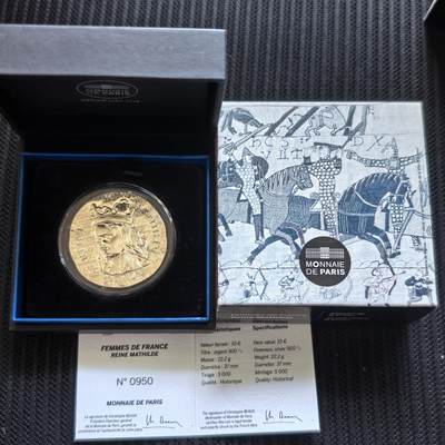 道一币馆币章第一百六十八场 - 原盒证 法国2016年历史上的女英雄-玛蒂尔德王后10欧元复古银币 22.2g 900s 5000
