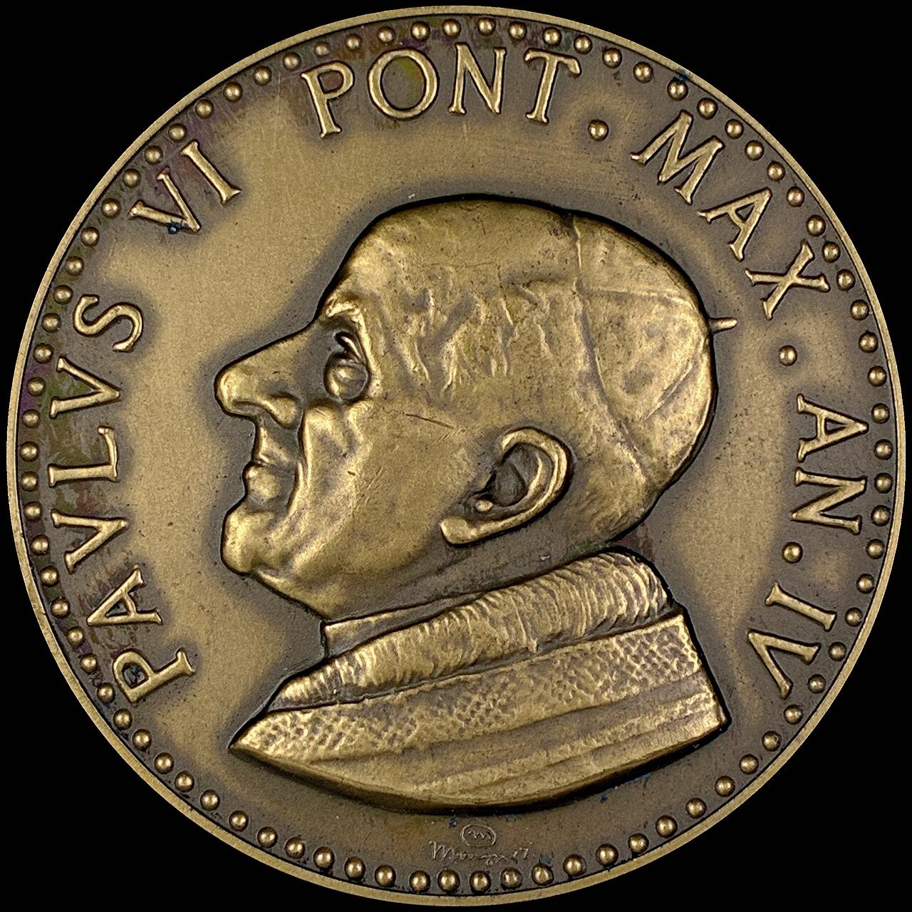 【雨安】【直播拍卖】【第0127期-裸币套币】2026-03-13 周五 19:30 (金价1140, 银价21.50) [徽章奖章] Vatican [章] 梵蒂冈 1966年 保禄六世 铜章 44mm