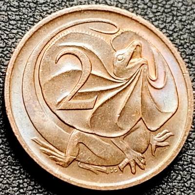 泉币菌-第208场-拍品多 请提前出价 - 美品 1984年 英属澳大利亚2分铜币 伞蜥蜴斗篷蜥 21.5mm