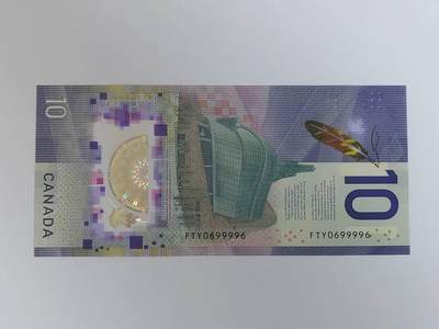 靓号，圆圆号，2018年加拿大10元 ibns最佳塑料获奖钞  全程无347 - 靓号，圆圆号，2018年加拿大10元 ibns最佳塑料获奖钞  全程无347