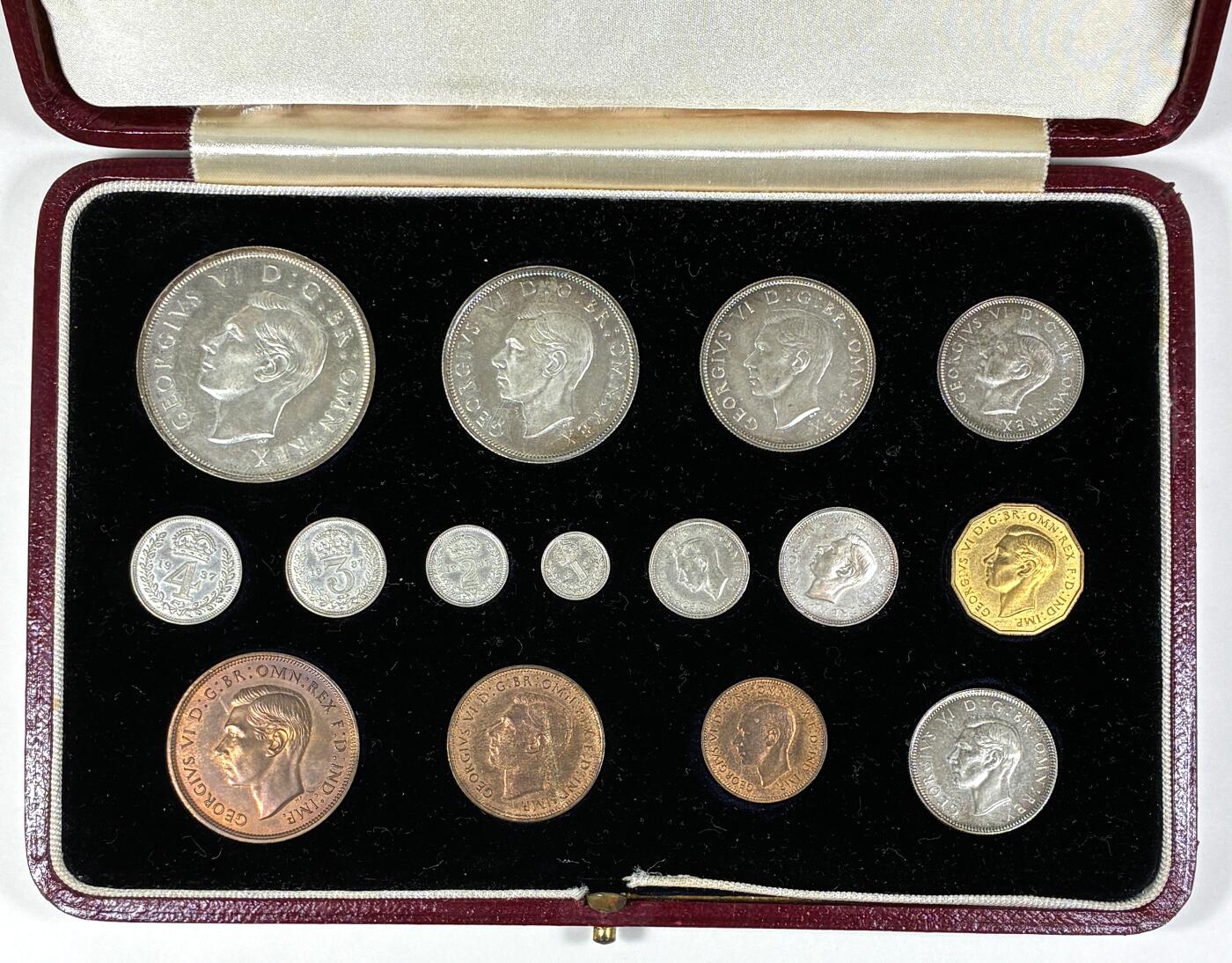 【雨安】【直播拍卖】【第0127期-裸币套币】2026-03-13 周五 19:30 (金价1140, 银价21.50) [现代套币] Great Britain 英国 套币 1937年 乔治六世