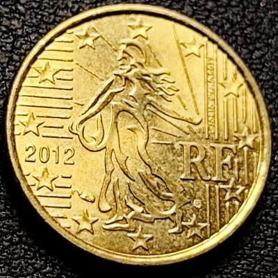 泉币菌-第208场-拍品多 请提前出价 - 欧元 法国2012年10欧分铜币 玛丽安娜 欧盟地图 19.75MM 