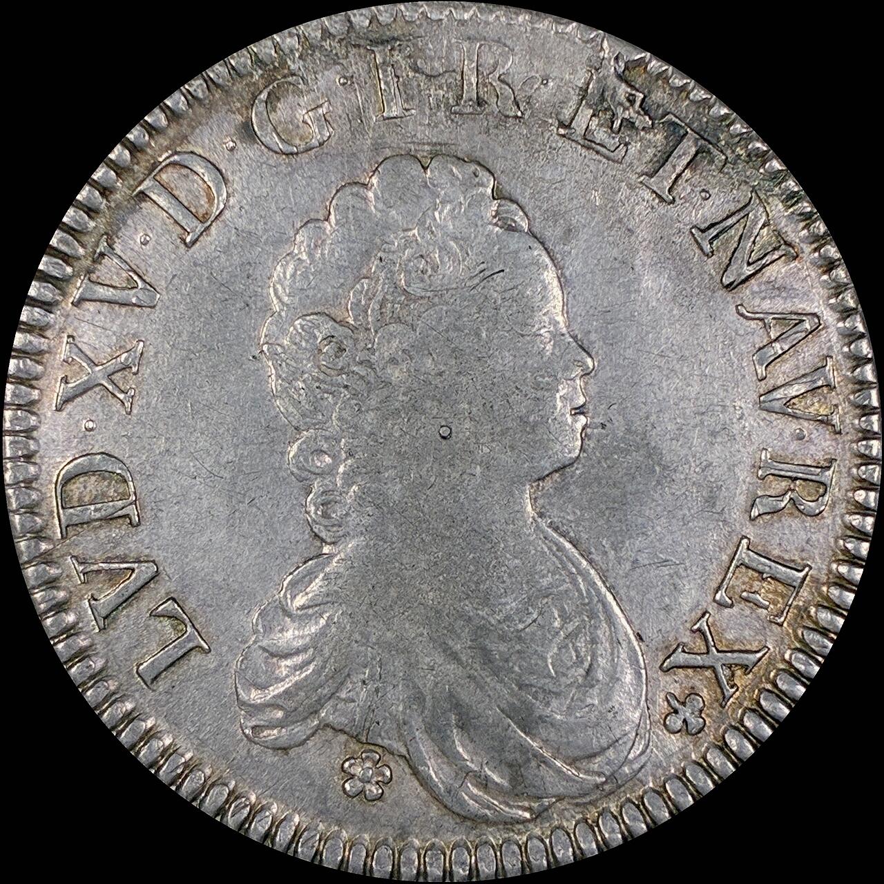 【雨安】【直播拍卖】【第0127期-裸币套币】2026-03-13 周五 19:30 (金价1140, 银价21.50) [裸币法国] France 法国 1埃居 KM#0414 (1715-1718) 路易十五 儿童版小头像 1716年