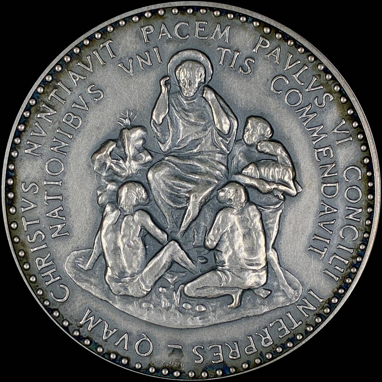 【雨安】【直播拍卖】【第0127期-裸币套币】2026-03-13 周五 19:30 (金价1140, 银价21.50) [徽章奖章] Vatican [章] 梵蒂冈 1966年 保罗六世 镀银章 44mm