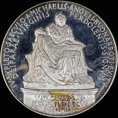 【雨安】【直播拍卖】【第0127期-裸币套币】2026-03-13 周五 19:30 (金价1140, 银价21.50) - [徽章奖章] Vatican [章] 梵蒂冈 1964年 保罗六世 银章 38.6克, 44mm