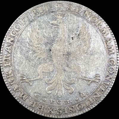 【雨安】【直播拍卖】【第0127期-裸币套币】2026-03-13 周五 19:30 (金价1140, 银价21.50) - [裸币德国] Germany 德国 德意志 1泰勒 Frankfurt法兰克福 KM#0234.2 (1764-1765) 1764年