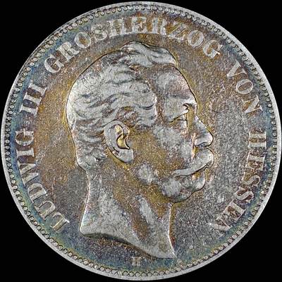 【雨安】【直播拍卖】【第0127期-裸币套币】2026-03-13 周五 19:30 (金价1140, 银价21.50) - [裸币德国] Germany 德国 帝国 黑森 5马克 路德维希三世 1876年