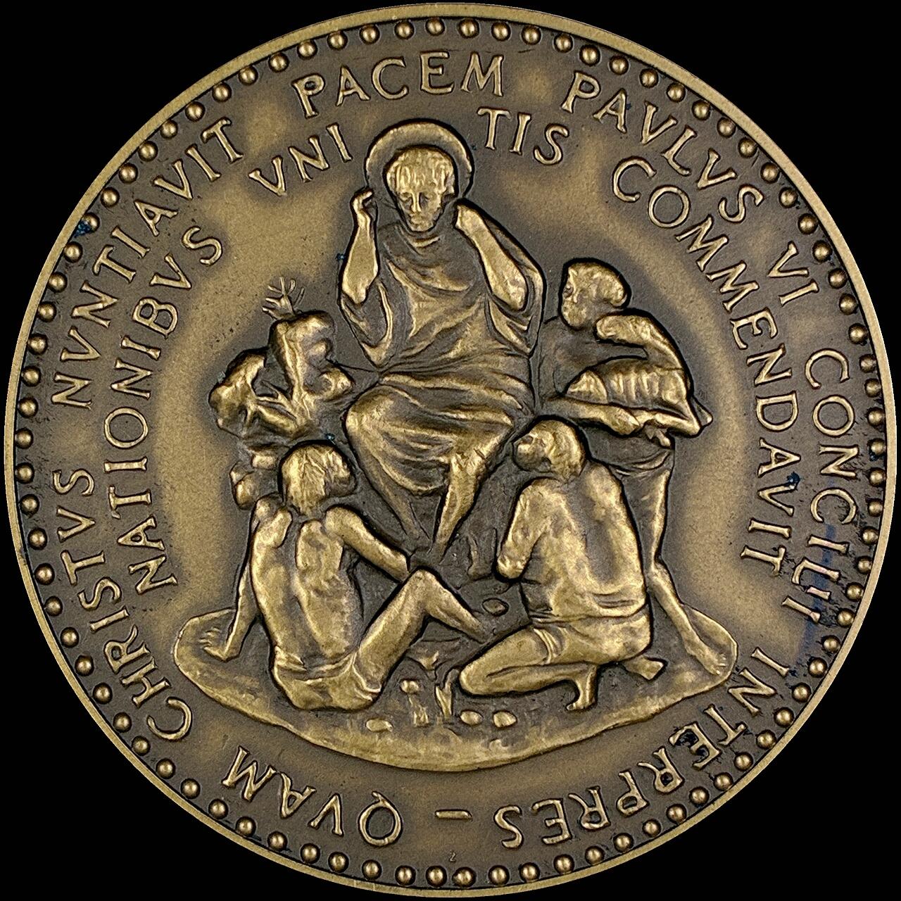 【雨安】【直播拍卖】【第0127期-裸币套币】2026-03-13 周五 19:30 (金价1140, 银价21.50) [徽章奖章] Vatican [章] 梵蒂冈 1966年 保禄六世 铜章 44mm