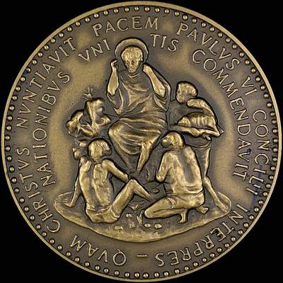 【雨安】【直播拍卖】【第0127期-裸币套币】2026-03-13 周五 19:30 (金价1140, 银价21.50) - [徽章奖章] Vatican [章] 梵蒂冈 1966年 保禄六世 铜章 44mm