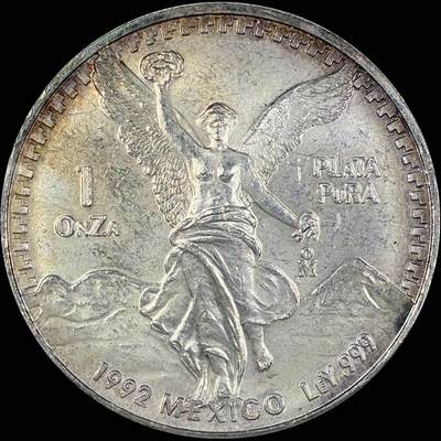 【雨安】【直播拍卖】【第0127期-裸币套币】2026-03-13 周五 19:30 (金价1140, 银价21.50) - [现代裸币] Mexico 墨西哥 投资银 自由女神 1盎司 1992年