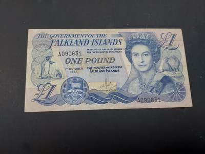 博彦收藏  AM 3月21日 8点钱币专场 全场包邮 - 福克兰群岛 女皇1镑 流通品