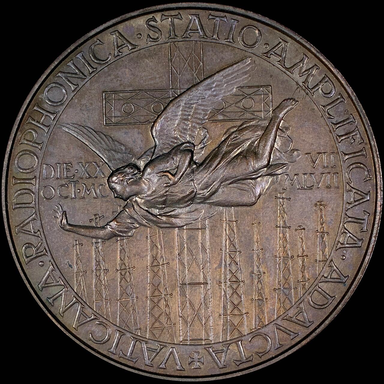 【雨安】【直播拍卖】【第0127期-裸币套币】2026-03-13 周五 19:30 (金价1140, 银价21.50) [徽章奖章] Vatican [章] 梵蒂冈 1958年 庇护十二世 铜章 44mm