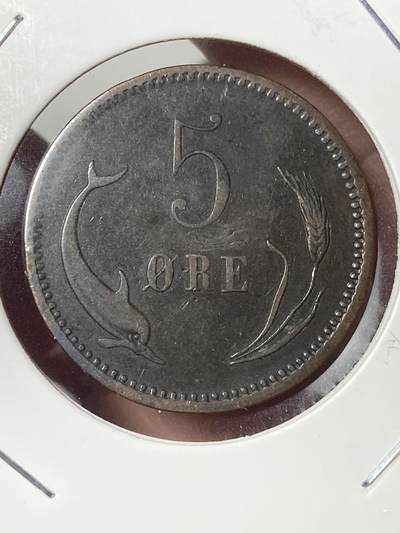 2026年第三十五场(总第二百零四场）外国精品纸夹币场(免佣金) - 少见流通好品–丹麦🇩🇰1874年5欧尔(克里斯蒂安九世时期第一版，C; S版)