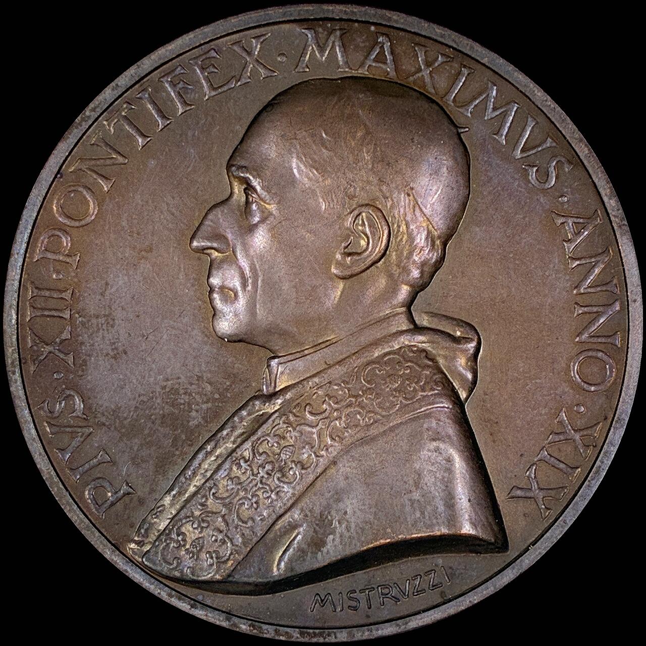 【雨安】【直播拍卖】【第0127期-裸币套币】2026-03-13 周五 19:30 (金价1140, 银价21.50) [徽章奖章] Vatican [章] 梵蒂冈 1956年 庇护十二世 铜章 44mm