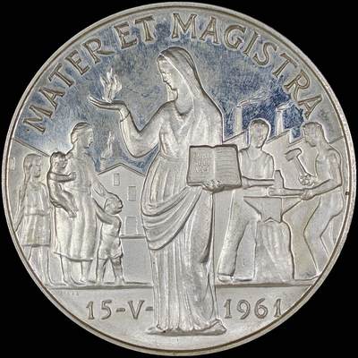 【雨安】【直播拍卖】【第0127期-裸币套币】2026-03-13 周五 19:30 (金价1140, 银价21.50) - [徽章奖章] Vatican [章] 梵蒂冈 1962年 若望二十三世 银章 38.9克, 44mm