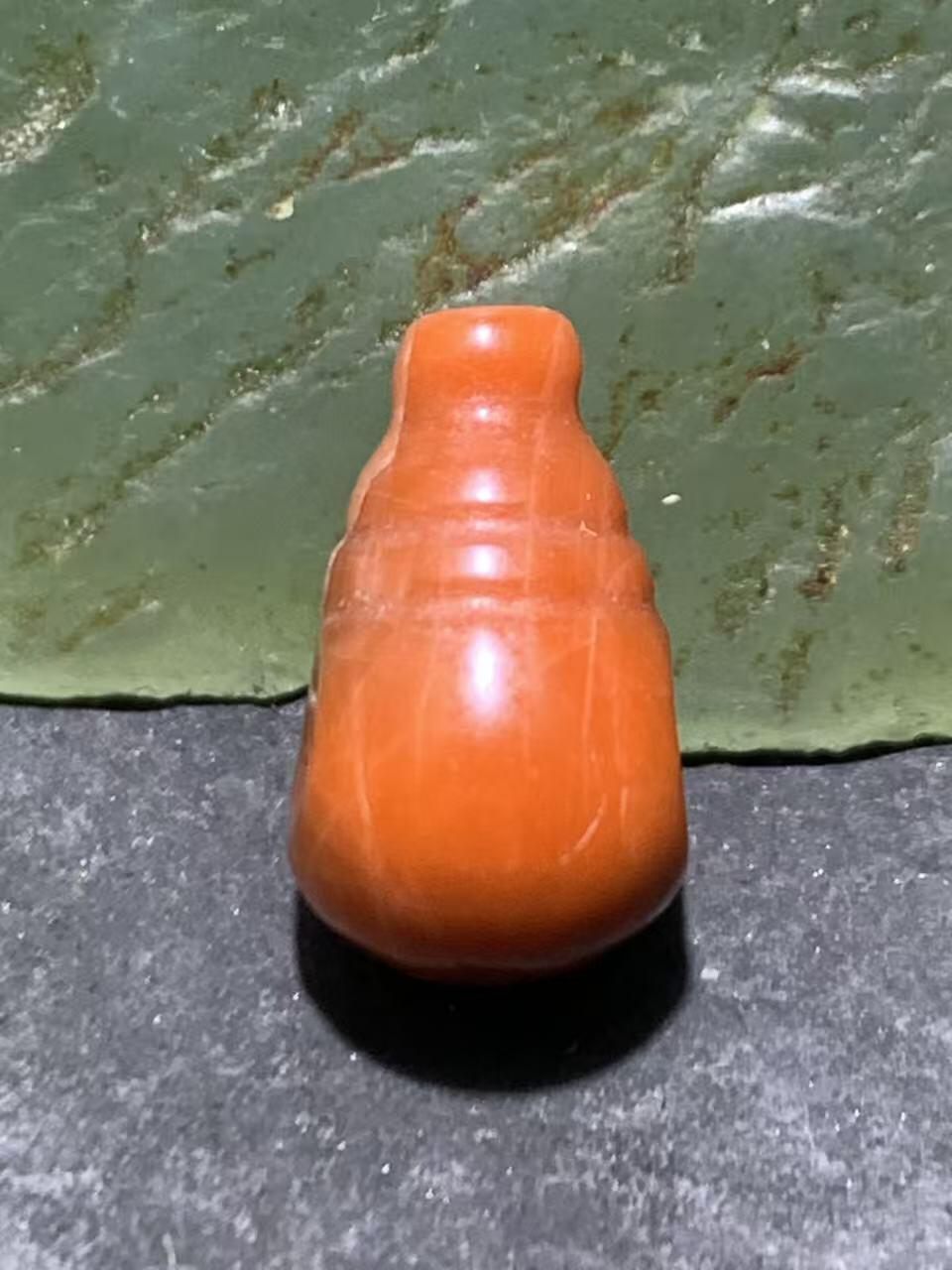 川料南红玛瑙冻料柿子红一体迷你通货小三通一个