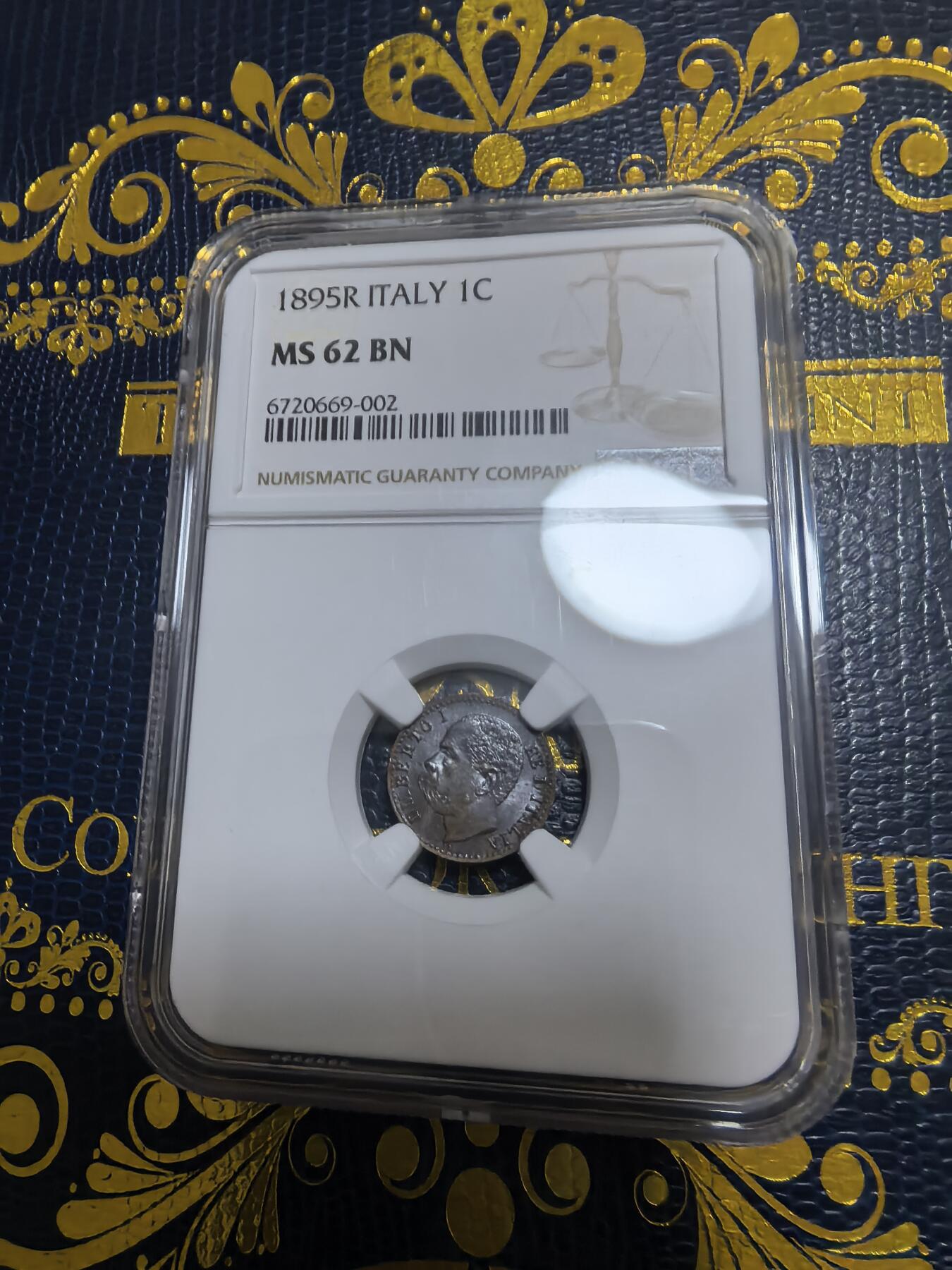 长老汇马年精选第九场拍卖 1895R意大利翁贝托一世1分铜币，NGC MS61BN，更高分仅有13枚
