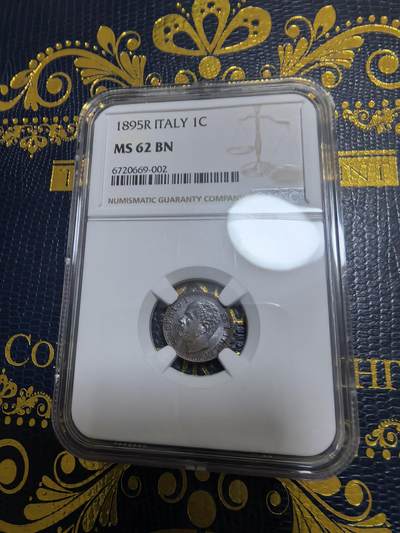 长老汇马年精选第九场拍卖 - 1895R意大利翁贝托一世1分铜币，NGC MS61BN，更高分仅有13枚