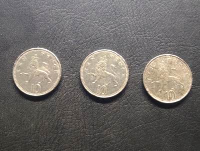 荟藏特别场次第七期——“社长的钢镚堆” - 英国狮子版10便士批量三个