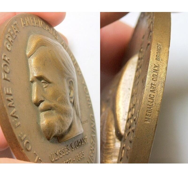 【艺术】美国艺术大章 格兰特总统指挥南北战争 高浮雕精制超大铜章 75MM 208克