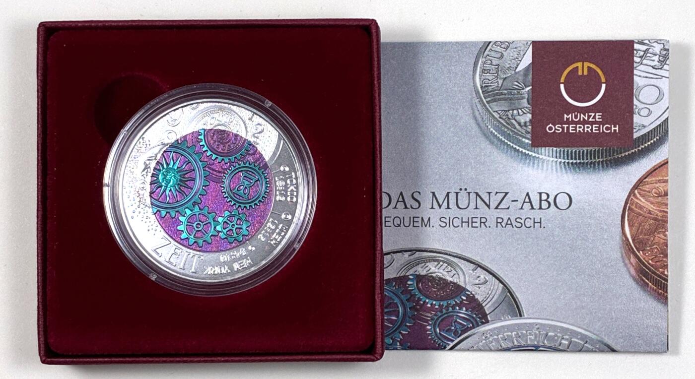 【雨安】【直播拍卖】【第0127期-裸币套币】2026-03-13 周五 19:30 (金价1140, 银价21.50) [现代装帧] Austria 欧元 奥地利 25欧元 2016年 时间 铌芯银币