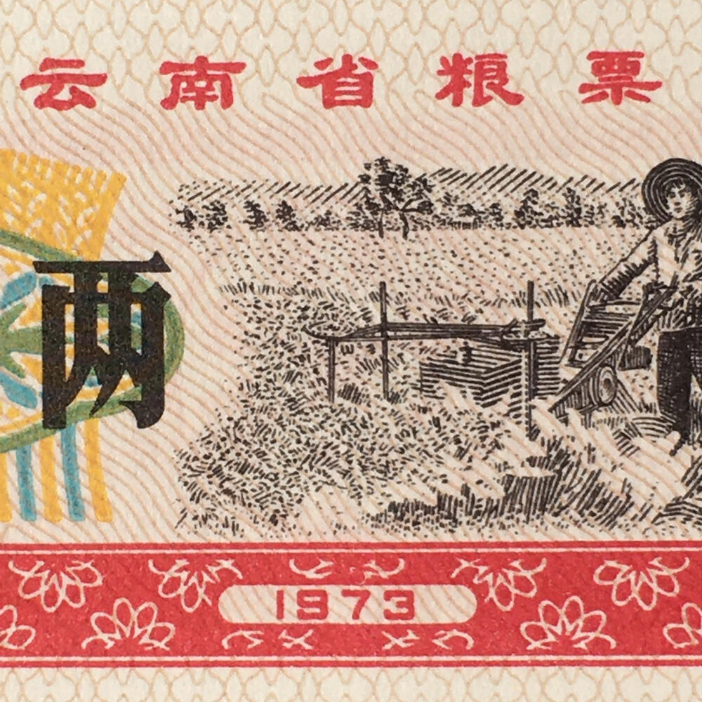        1973年云南省粮票贰市两全新品未流通1组5枚原版真品如图供应票证旧藏文玩艺术收藏