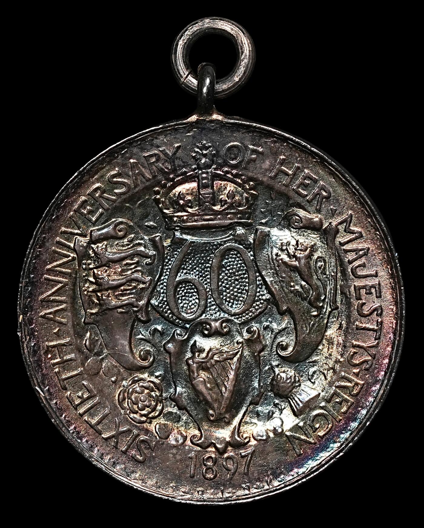 修遠堂世界钱币第107期  1897年英国维多利亚女王登基 60 周年纪念银章，22.30mm，4.65g