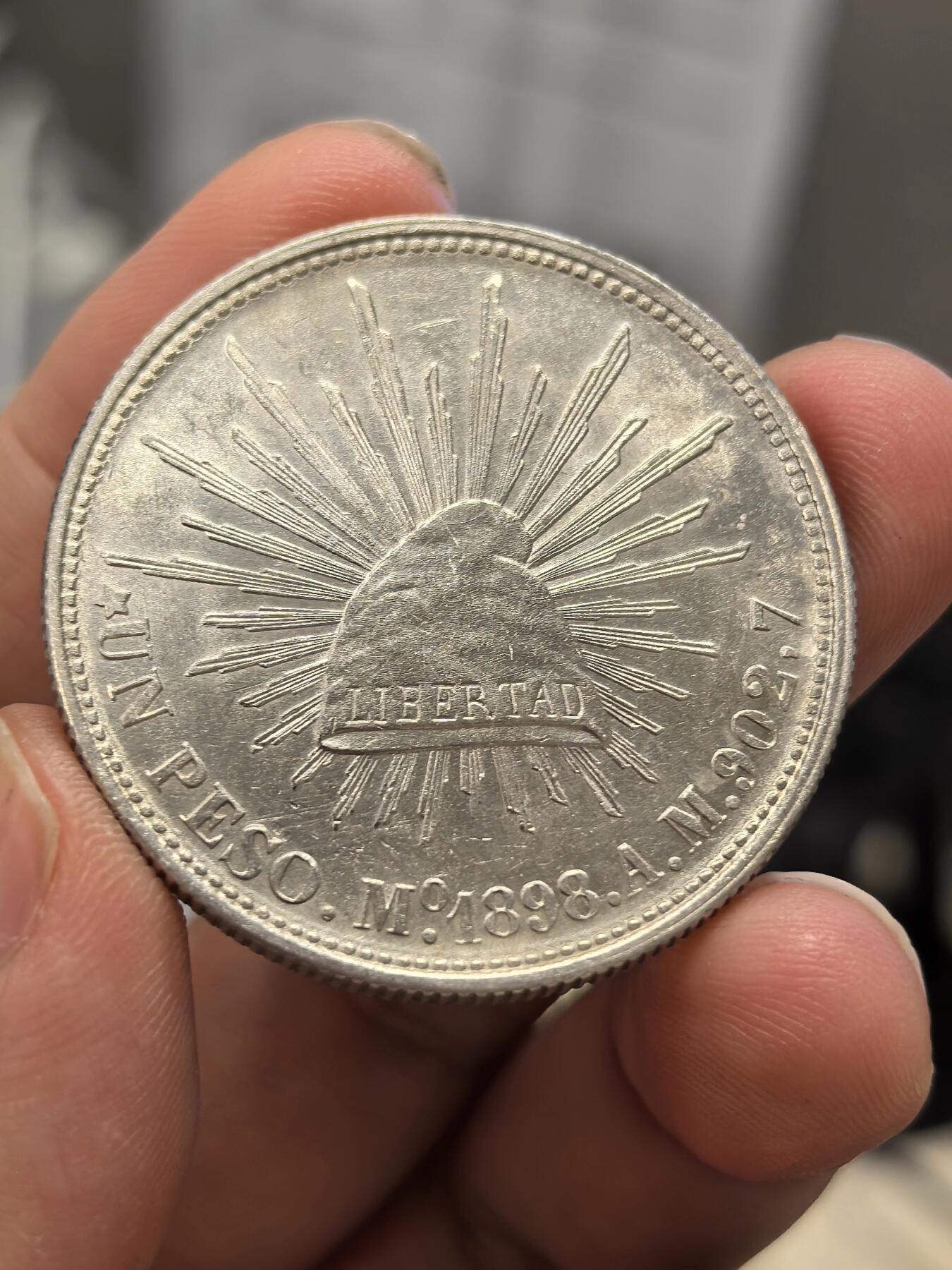 博洋堂世界钱币拍卖第164期（全场包邮） 精品原光墨西哥1898年MO AM版直边鹰洋-5