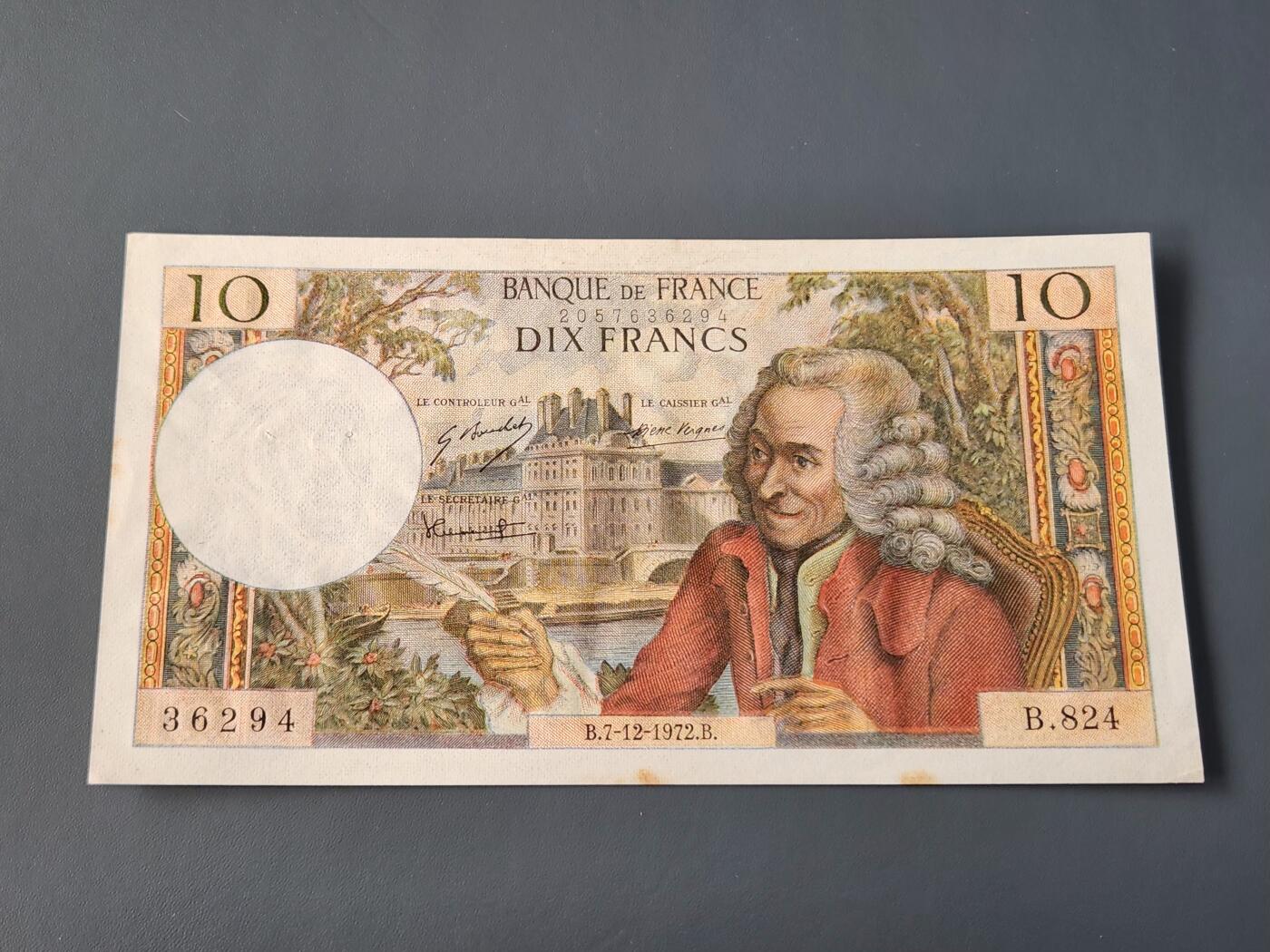 3月14号晚上8点 外国纸币自动截拍第38场 10法郎原票