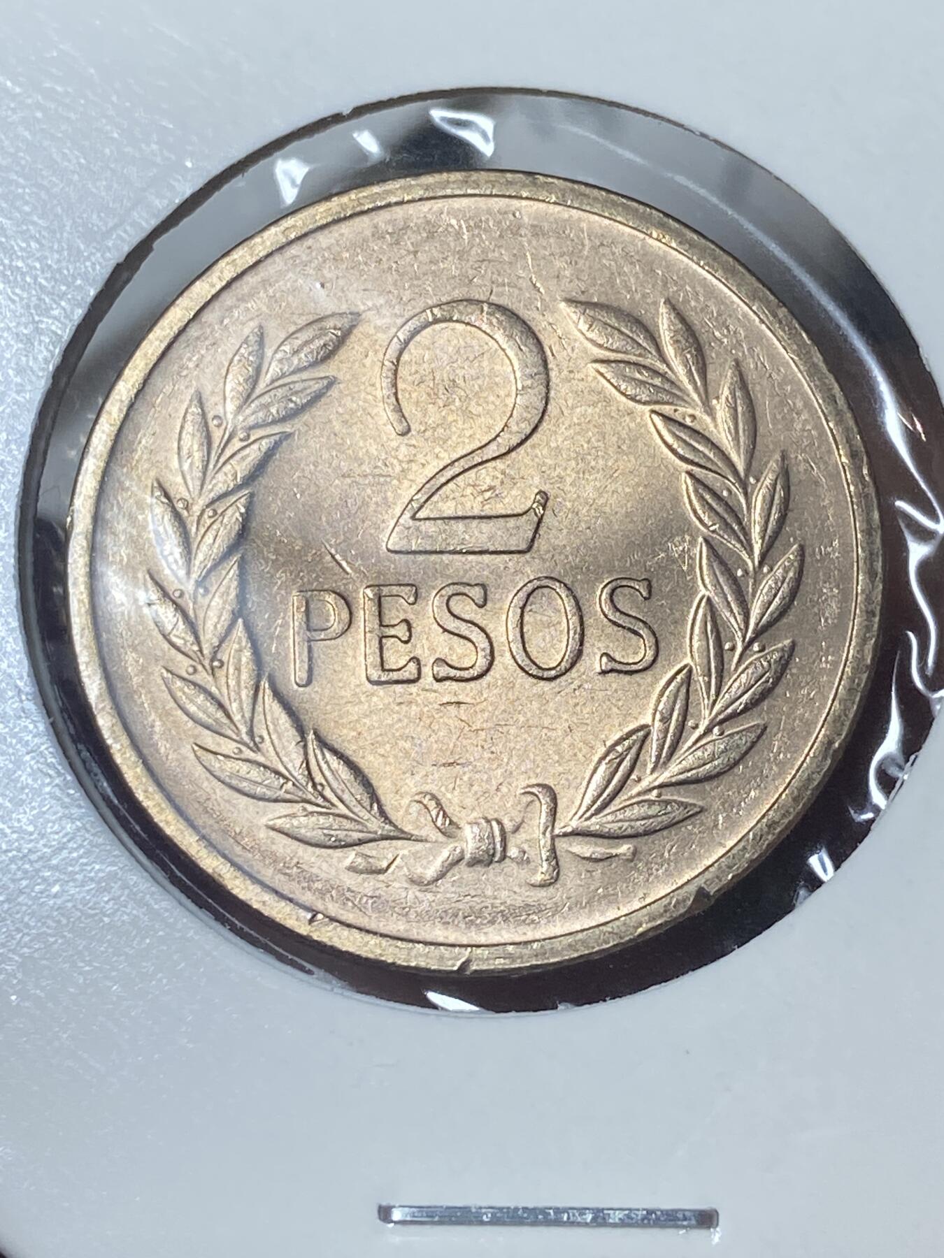 2026年第三十五场(总第二百零四场）外国精品纸夹币场(免佣金) 哥伦比亚🇨🇴1977年2比索(1977–1988年版，首发年)