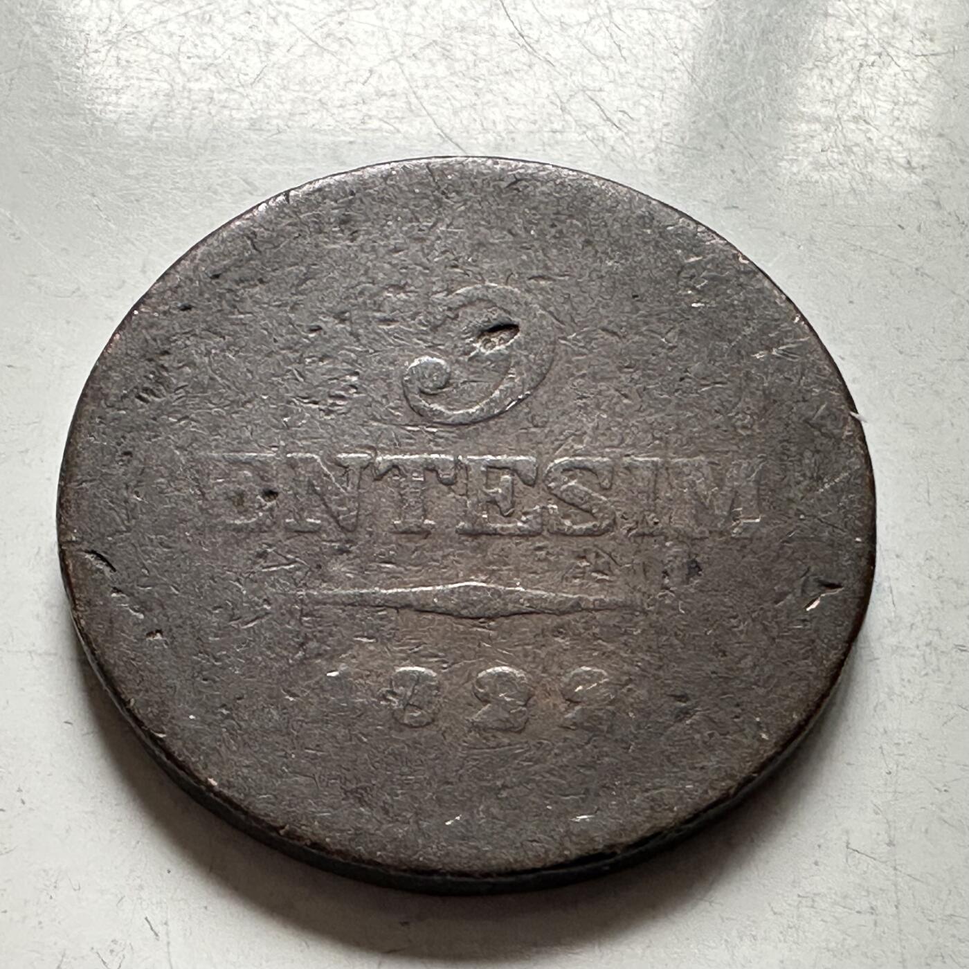 🌹外币初藏🌹🐯2026年第28场   每周二四六晚8️⃣点 接代拍 伦巴第-威尼斯王国1822年5分铜币24.4mm