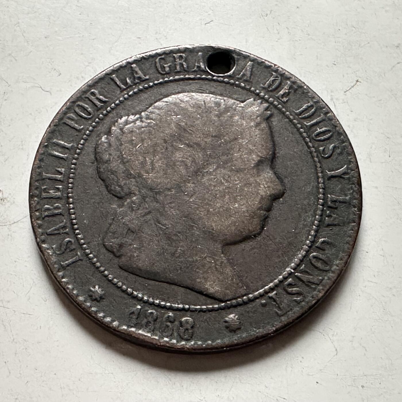 🌹外币初藏🌹🐯2026年第28场   每周二四六晚8️⃣点 接代拍 西班牙伊莎贝尔二世1868年5分