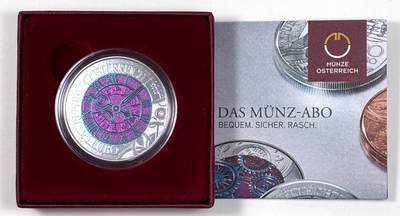 【雨安】【直播拍卖】【第0127期-裸币套币】2026-03-13 周五 19:30 (金价1140, 银价21.50) - [现代装帧] Austria 欧元 奥地利 25欧元 2016年 时间 铌芯银币