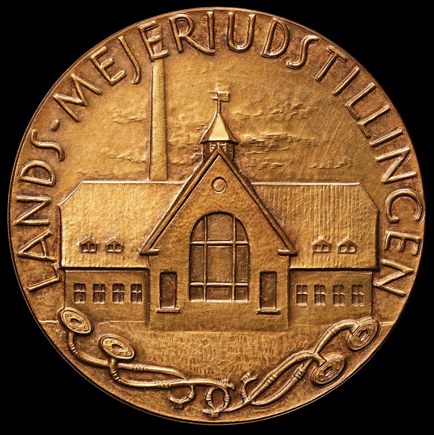 修遠堂世界钱币第107期 1953年丹麦全国乳制品博览会金奖大铜章，53.14mm，65.73g