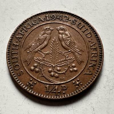 🌹外币初藏🌹🐯2026年第28场   每周二四六晚8️⃣点 接代拍 - 英属南非1942年1/4便士