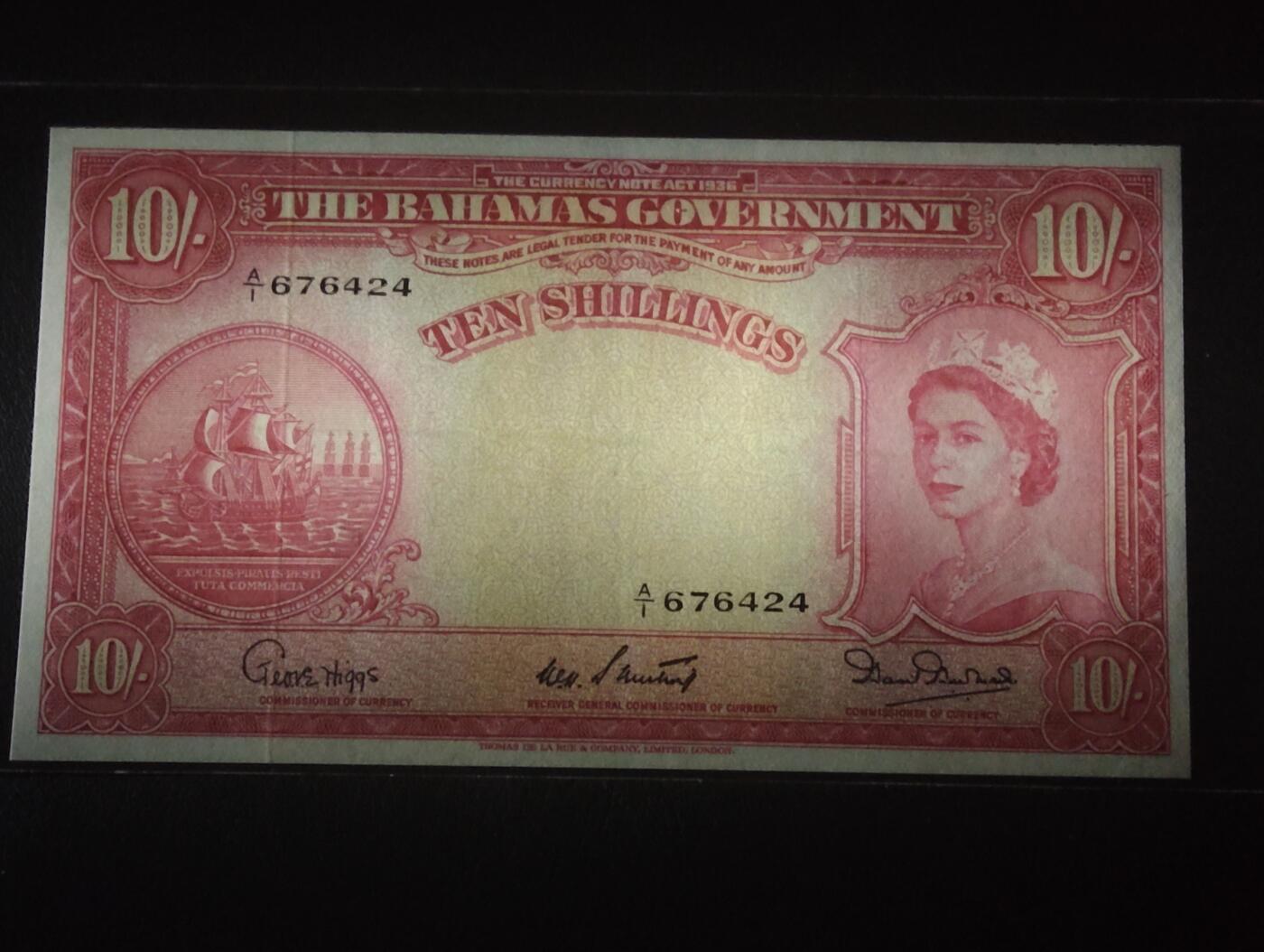 2026三月第二期，总219期 巴哈马1953版10先令AUNC 首冠A/1 大冠女王