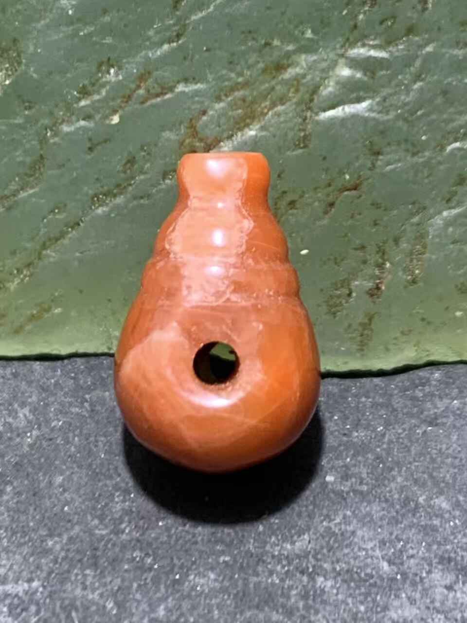 川料南红玛瑙冻料柿子红一体迷你通货小三通一个