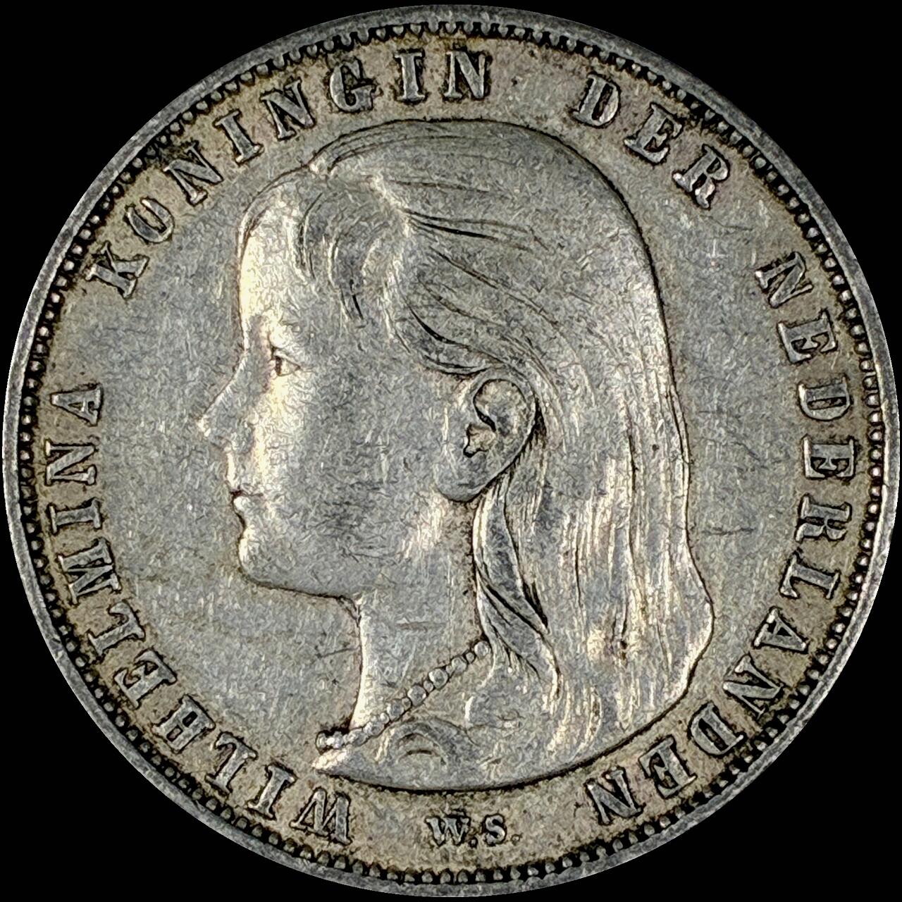 【雨安】【直播拍卖】【第0127期-裸币套币】2026-03-13 周五 19:30 (金价1140, 银价21.50) [裸币各国] Netherlands 荷兰 王国 1盾 1892年 威廉明娜