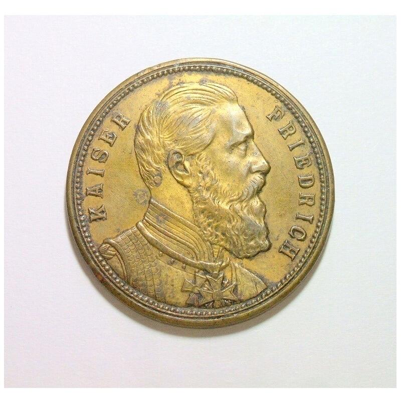 德国普鲁士1888年 腓特烈三世高浮雕精制大铜章 40MM